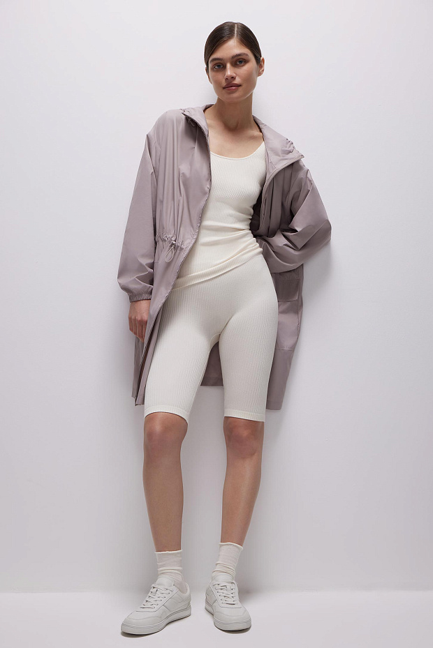 Велосипедки с высокой посадкой в рубчик (пломбир)