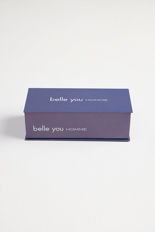 Набор мужских хлопковых носков классической длины (белый / горький шоколад)