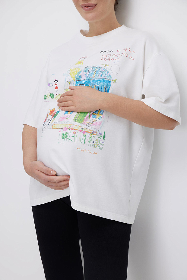 Футболка оверсайз с принтом (тофу)