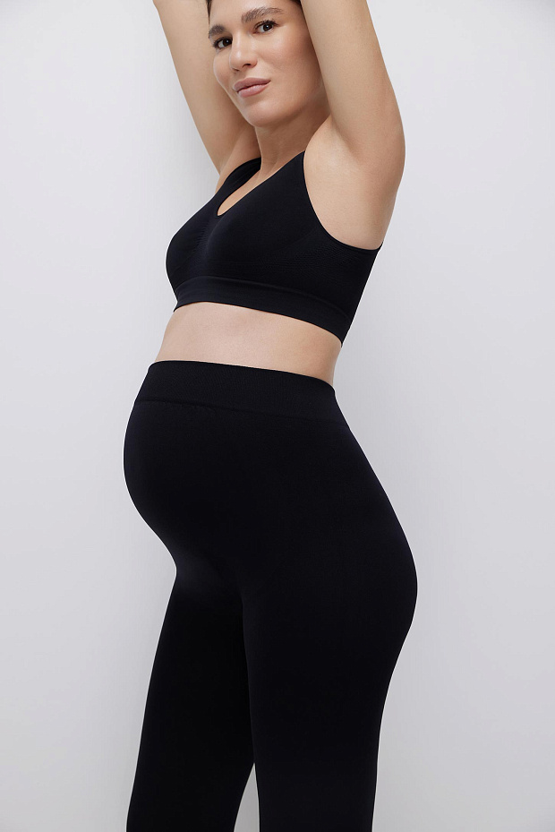 Легинсы с высокой посадкой для беременных (черный)