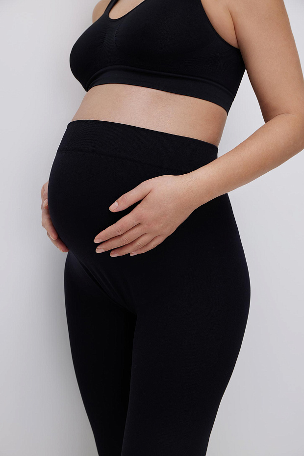 Легинсы с высокой посадкой для беременных (черный)