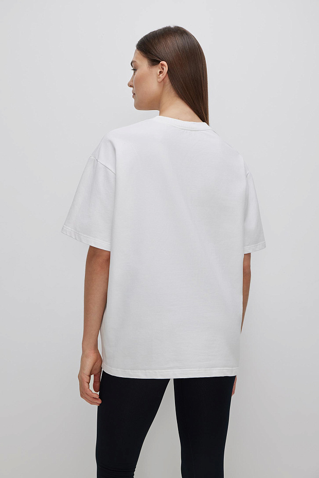 Футболка оверсайз с принтом (тофу)