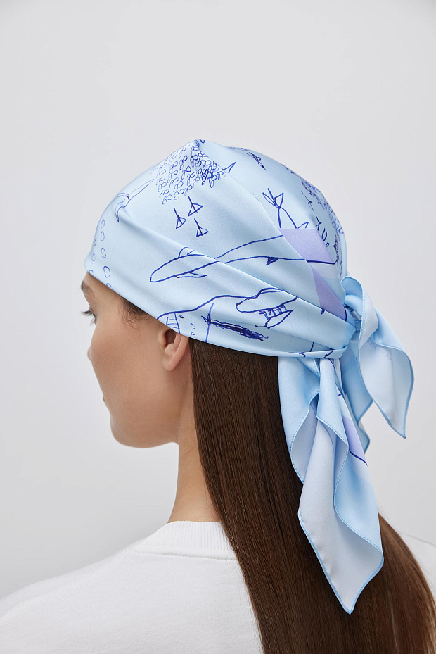 Платок с принтом материнство (голубой)