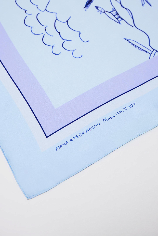 Платок с принтом материнство (голубой)