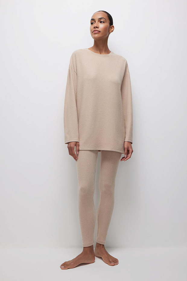 Легинсы из мягкого трикотажа (кофе с молоком)