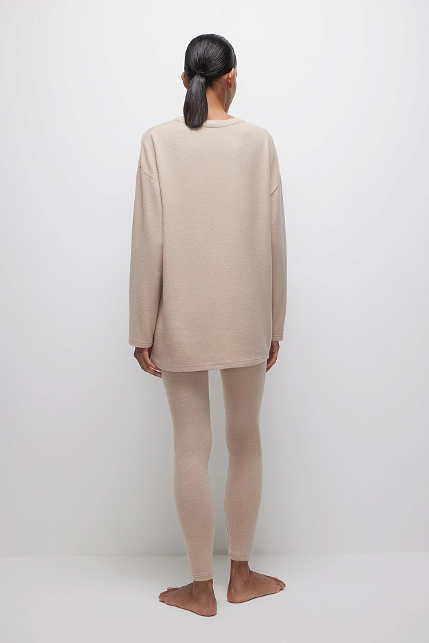 Легинсы из мягкого трикотажа (кофе с молоком)