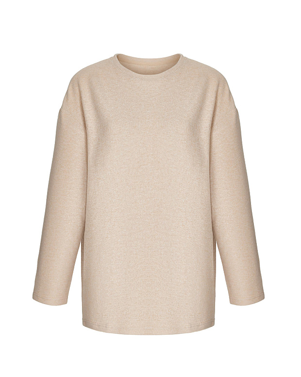 Лонгслив оверсайз из мягкого трикотажа (кофе с молоком)