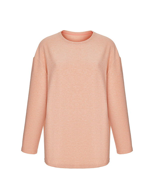 Лонгслив оверсайз из мягкого трикотажа (персиковый)