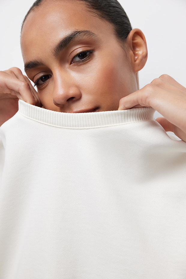 Толстовка оверсайз из футера (молочный)