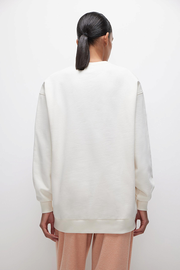 Толстовка оверсайз из футера (молочный)