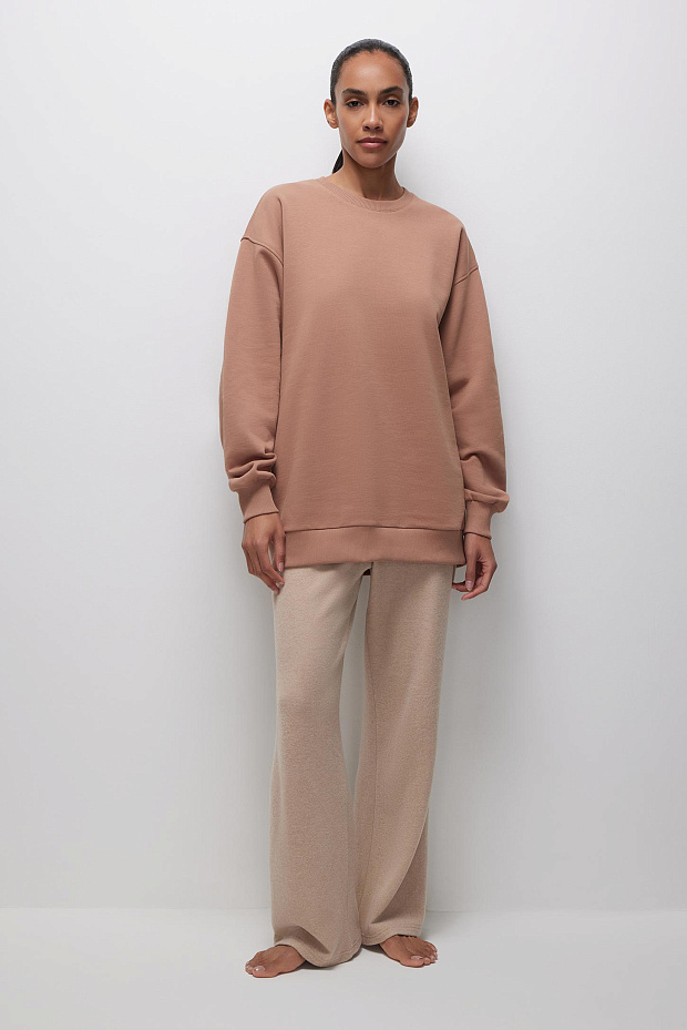 Брюки из мягкого трикотажа (кофе с молоком)