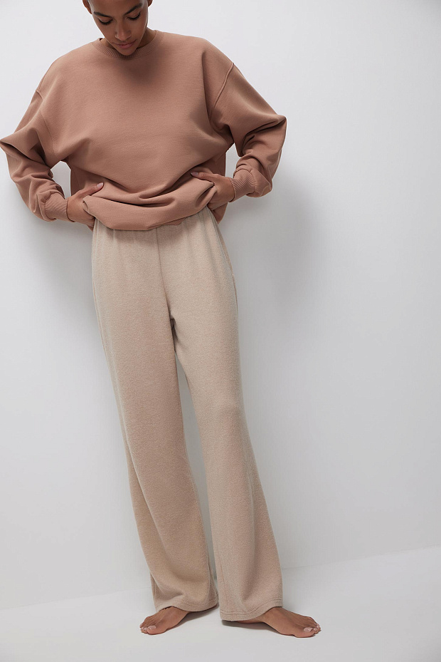 Брюки из мягкого трикотажа (кофе с молоком)