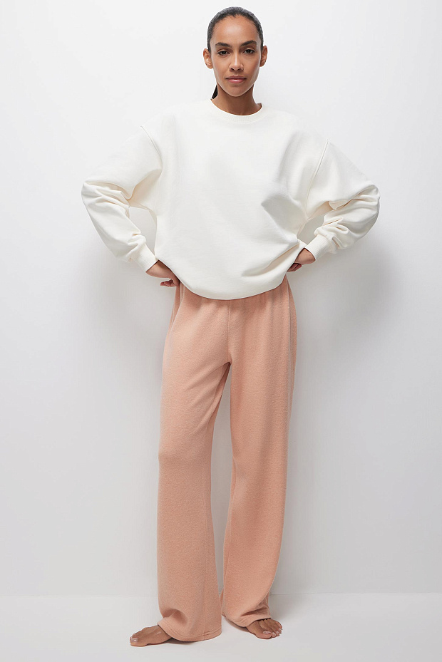 Брюки из мягкого трикотажа (персиковый)