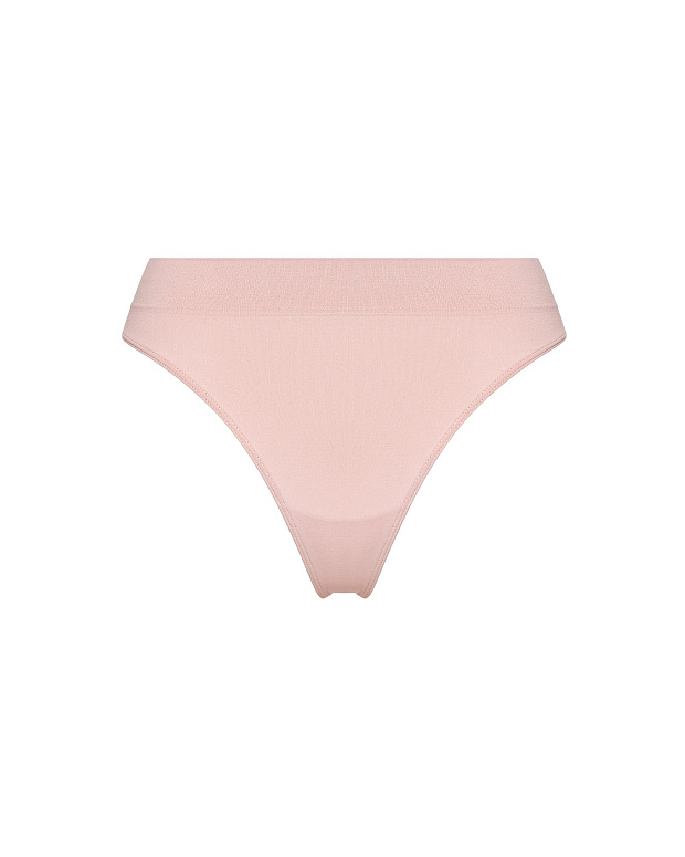 Трусы-стринги с высокой посадкой до 4XL (розово-бежевый)