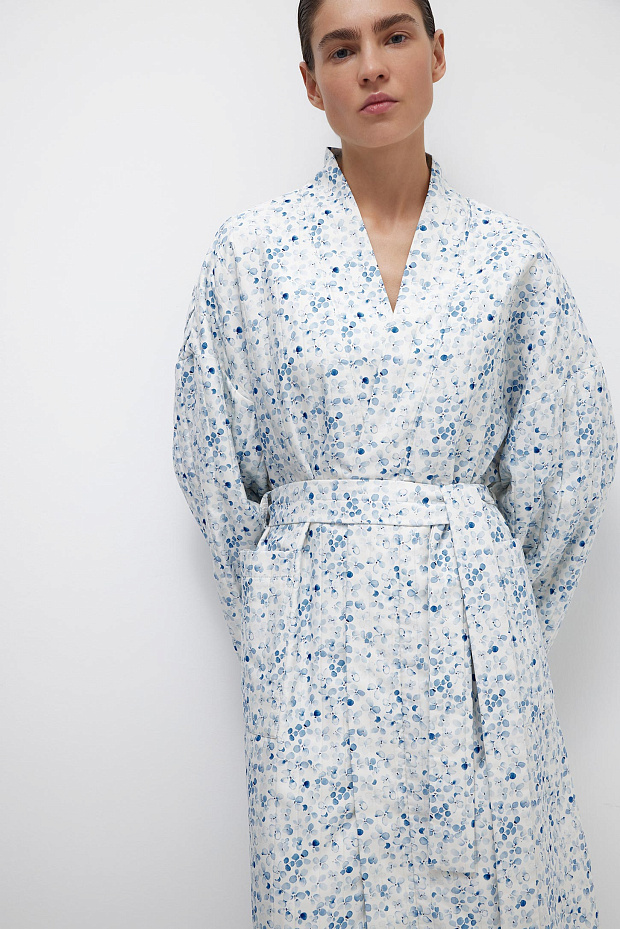 Халат стеганый (голубой)