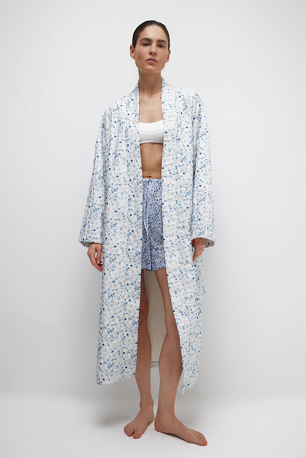 Халат стеганый (голубой)