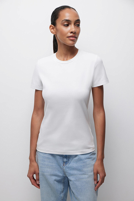 Футболка прилегающего силуэта (молочный)