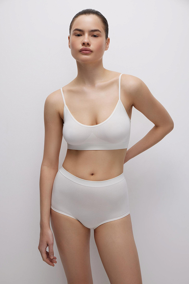 Трусы-кюлот с высокой посадкой Бамбук (молочный)