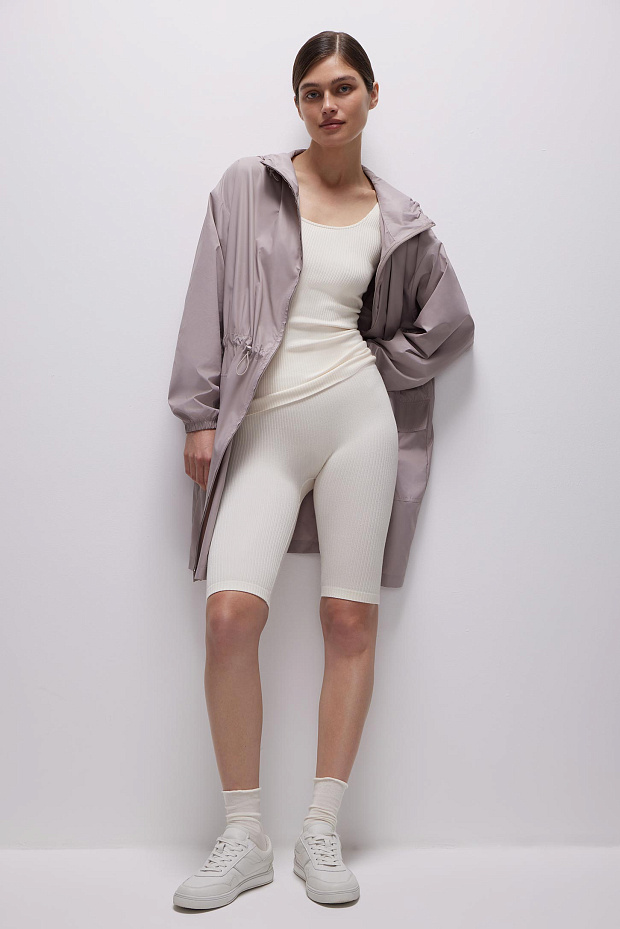 Велосипедки с высокой посадкой в рубчик (пломбир)