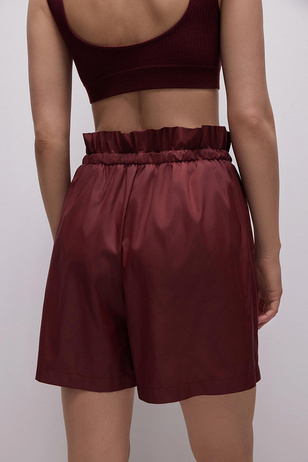 Шорты из гладкой ткани (бургунди)