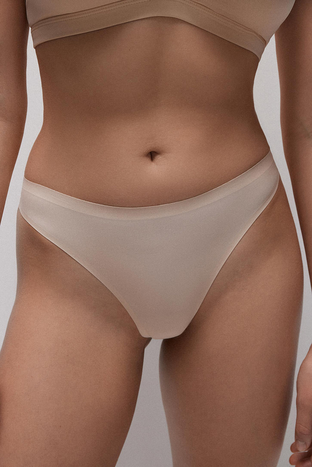 Трусы-стринг с лазерным кроем (нюдовый)
