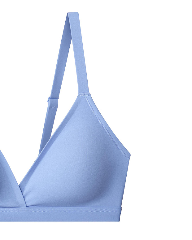 Топ с треугольными чашками на тонких бретелях (ярко-голубой)