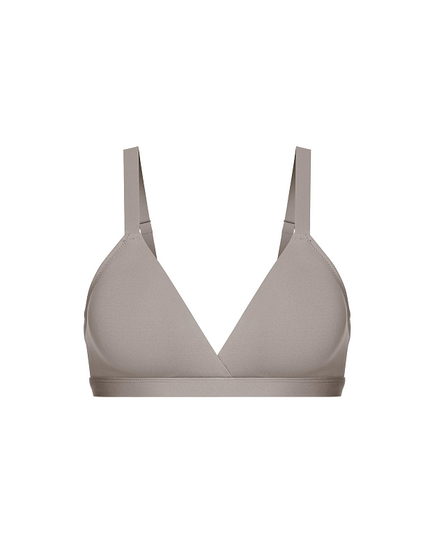 Топ с треугольными чашками на тонких бретелях (серо-бежевый)