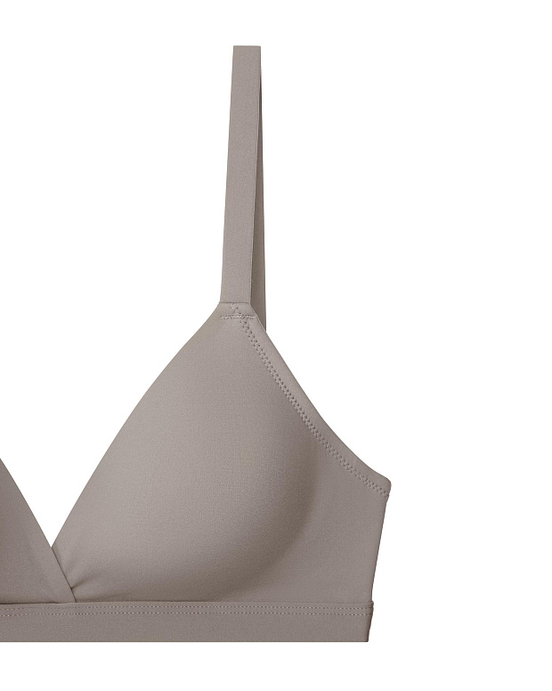 Топ с треугольными чашками на тонких бретелях (серо-бежевый)