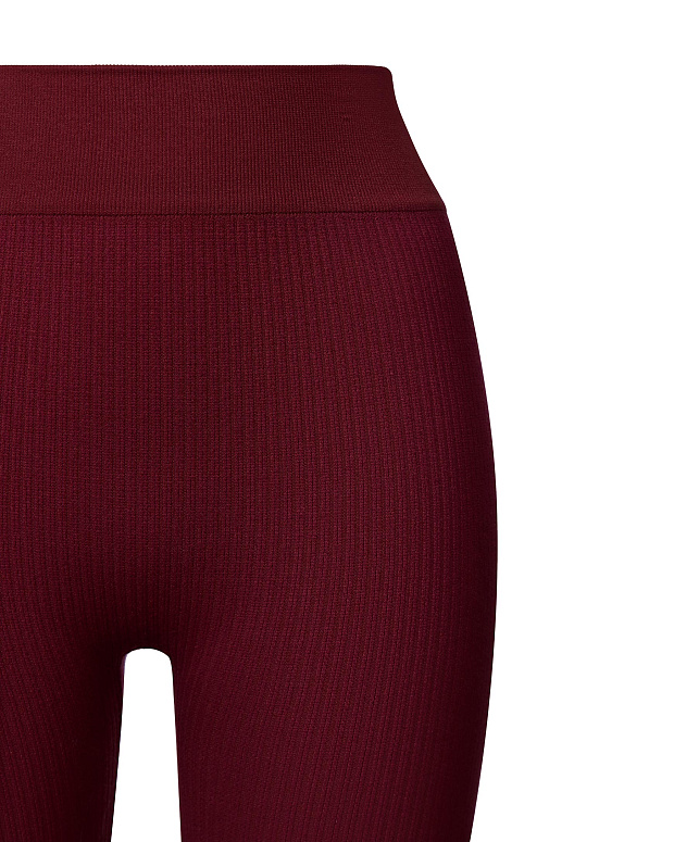 Велосипедки с высокой посадкой в рубчик (бургунди)