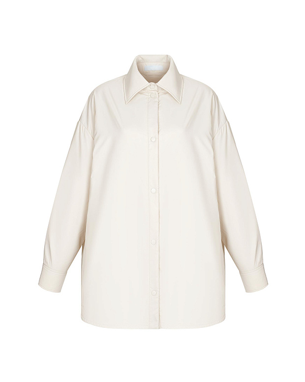 Утепленная рубашка из плащевки (молочный)