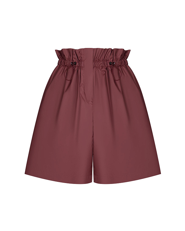 Шорты из гладкой ткани (бургунди)