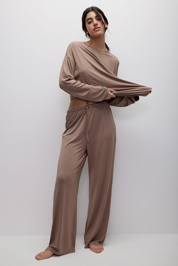 Пижамные брюки женские (кофейный)