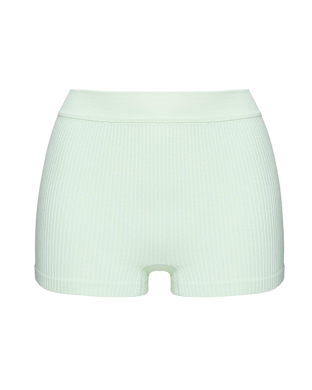 Шорты с высокой посадкой в рубчик (фисташковый сорбет )