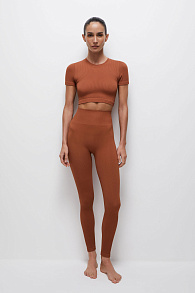 Легинсы в рубчик c высокой посадкой из бамбука Day-to-day