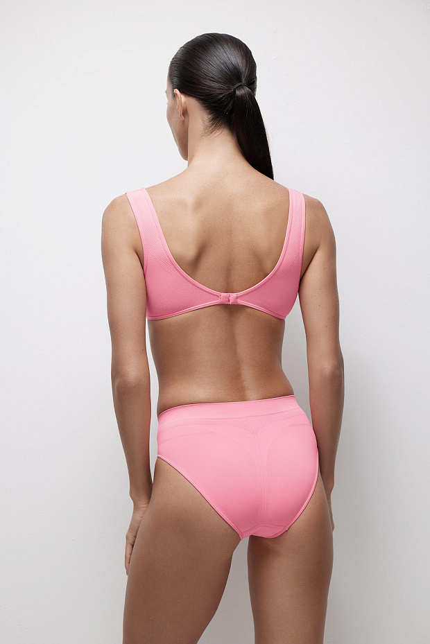 Трусы-слипы с высокой посадкой (нежный коралл)