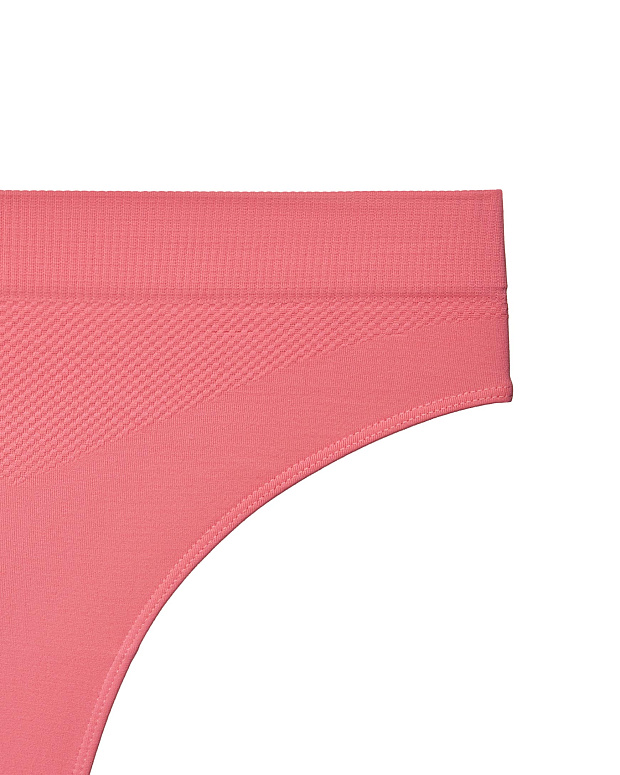 Трусы-стринги с высокой посадкой (нежный коралл)