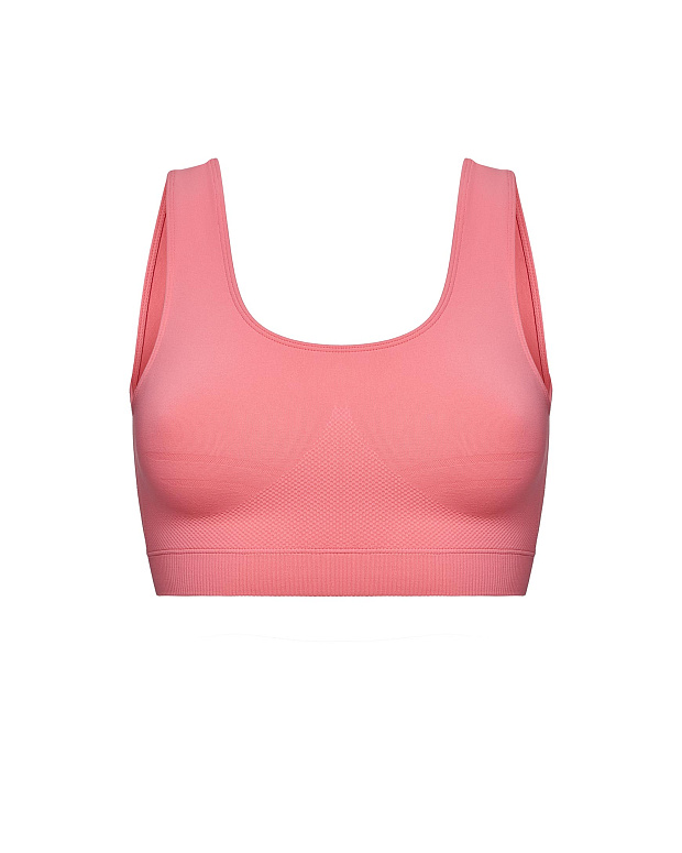 Топ на широких бретелях с чашкой-вкладышем (нежный коралл)