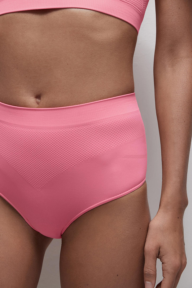 Трусы-кюлоты с высокой посадкой (нежный коралл)