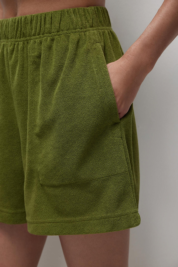 Шорты из махровой ткани (оливковый)