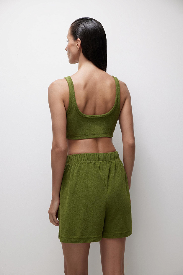 Шорты из махровой ткани (оливковый)