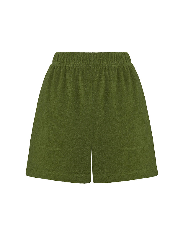 Шорты из махровой ткани (оливковый)