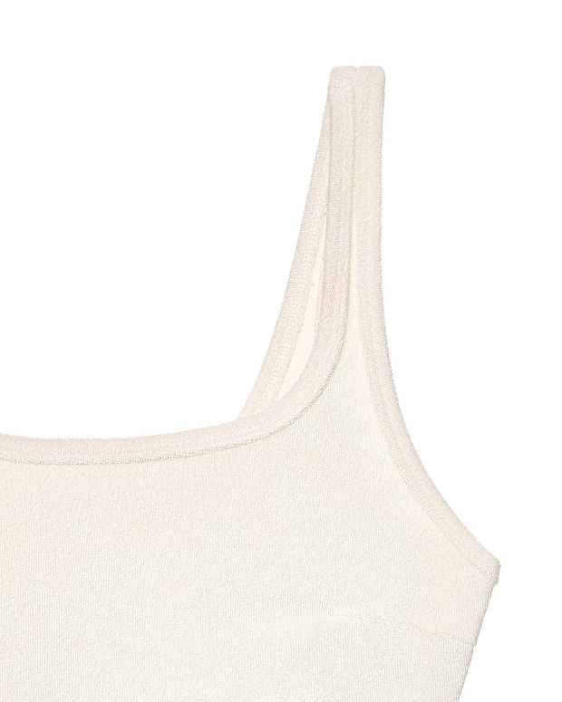 Топ на широких бретелях из махровой ткани (сливочный)