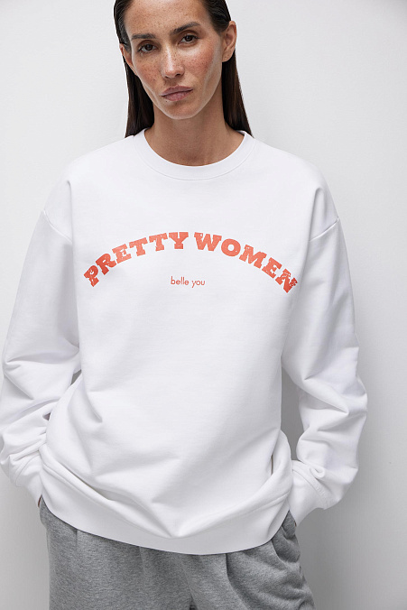 Толстовка с принтом (молочный)
