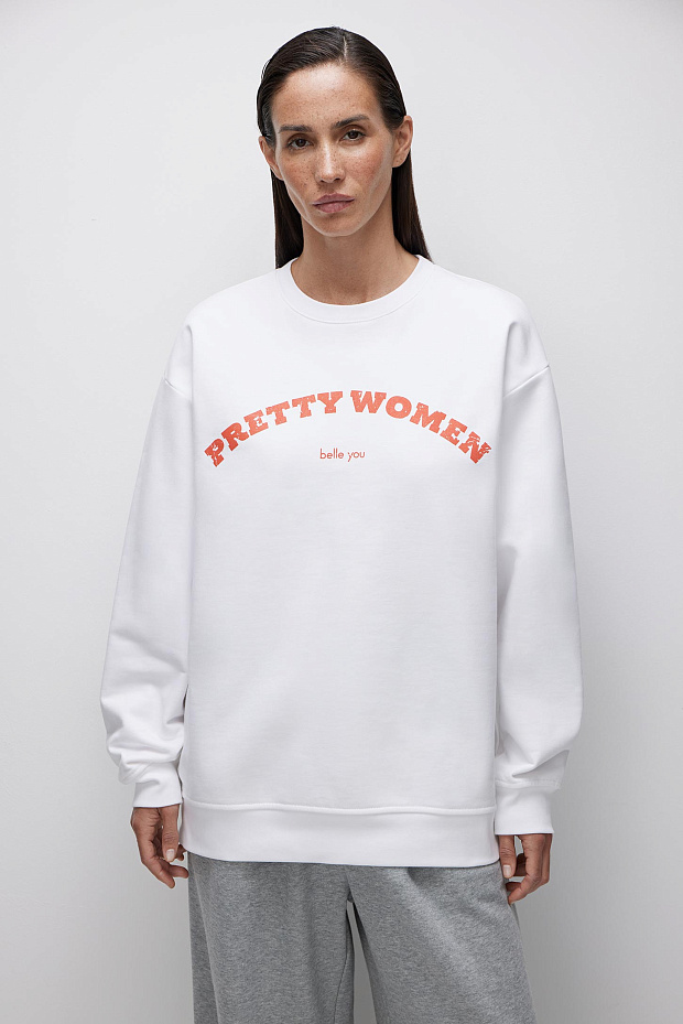 Толстовка с принтом (молочный)