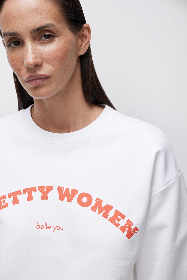 Толстовка с принтом (молочный)