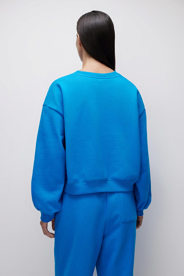 Толстовка с принтом (васильковый)