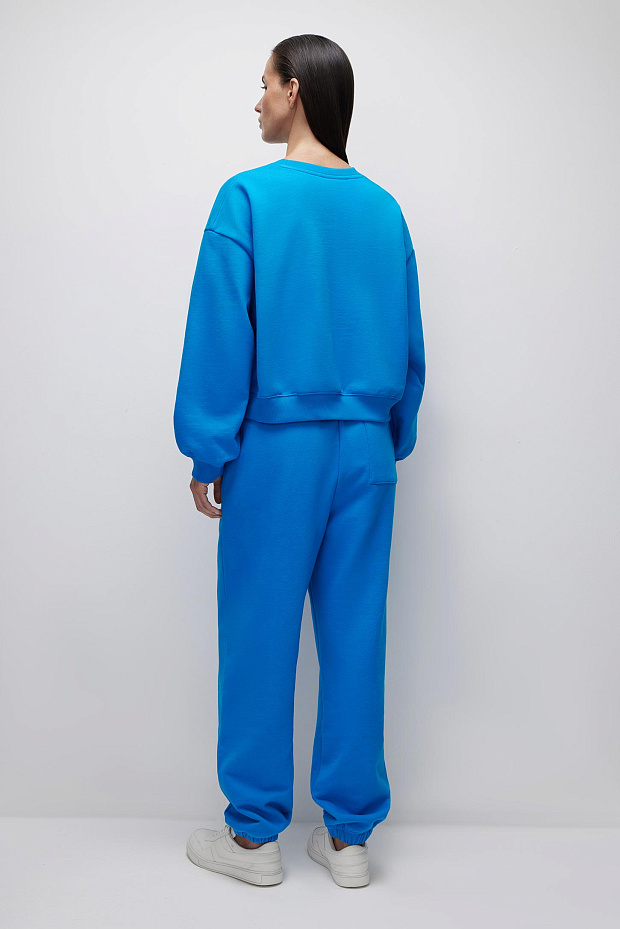 Брюки с резинками по низу (васильковый)