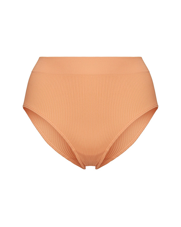 Трусы-слипы с высокой посадкой в рубчик (персиковый)