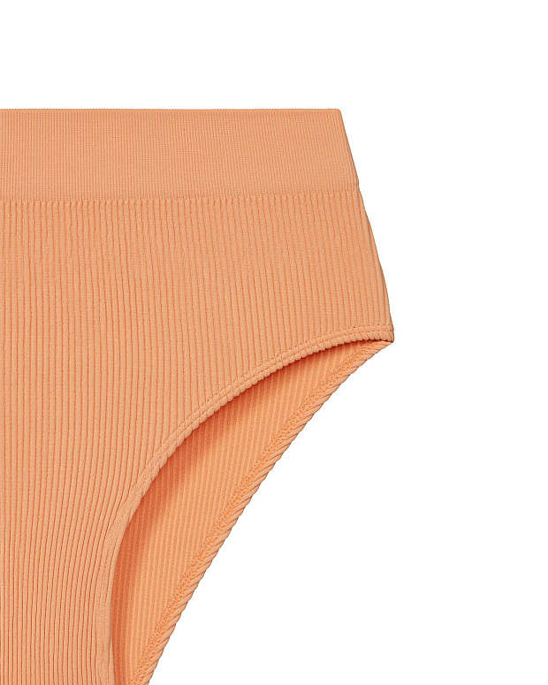 Трусы-слипы с высокой посадкой в рубчик (персиковый)