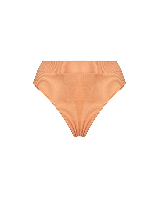 Трусы-стринг в рубчик (персиковый)
